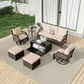 HOMREST 7 Piece Patio Furniture Set, Wicker Outdoor Conversation Set by HOMREST