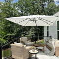 PURPLE LEAF 9.8' X 9.8' Left-right Tilting Patio Umbrella Outdoor Cantilever by PURPLELEAF