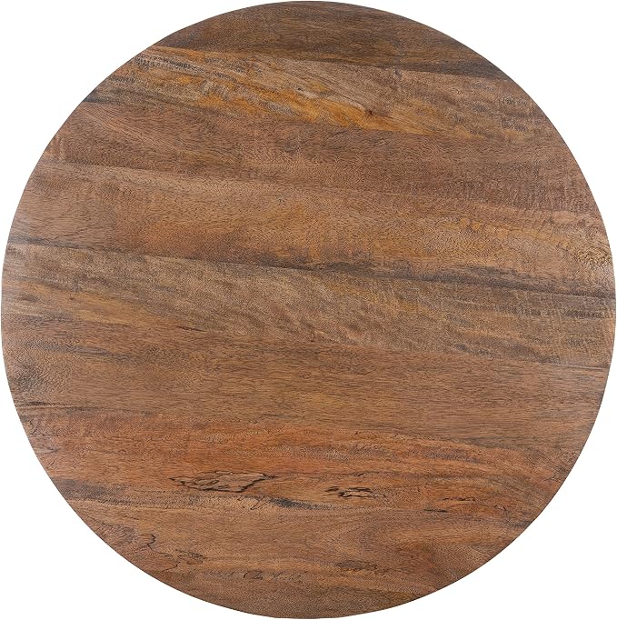 Safavieh Home Collection Whent Coastal Honey Brown Wash and Black Round Coffee - Image 4