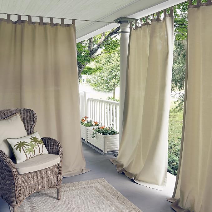 Elrene Home Fashions Matine Weatherproof Tab-Top Indoor/Outdoor Solid Color - Image 2