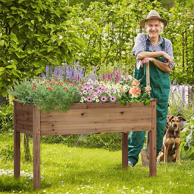 Yaheetech 2pcs Raised Garden Bed 48x24x30in Elevated Wooden Horticulture - Image 2