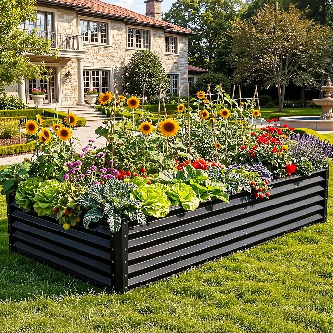 YITAHOME 8x4x1.5ft 2pcs Large Raised Garden Bed Kit, Galvanized Metal Planter - Image 2