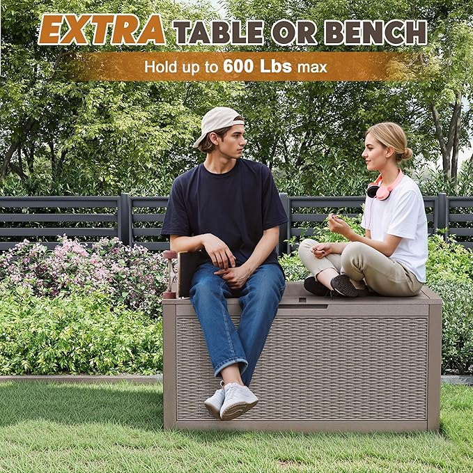 Outdoor Storage Box, Resin Deck Boxes Indoor and outdoor, Waterproof Storage - Image 4