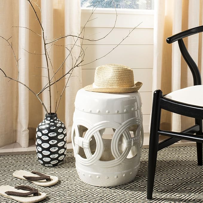 SAFAVIEH Home Collection Double Coin Antique White Ceramic Indoor/ Outdoor - Image 2