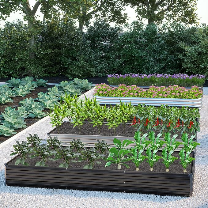 2PCS 12x2x1FT Galvanized Raised Garden Bed Kit, Vegetable Boxes-Rectangle Metal - Image 8