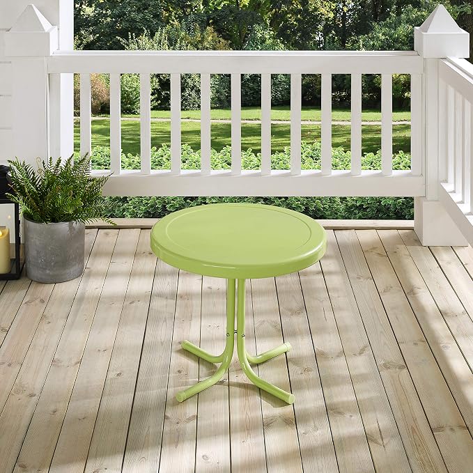 Crosley Furniture Griffith Weather Resistant Retro Metal Outdoor Side Table - Image 9