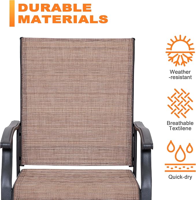 NUU GARDEN 5 Piece Outdoor Dining Set, Iron Patio Furniture Set - Image 7