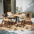EMMA + OLIVER Set of 4 Modern Rattan Indoor/Outdoor Stack Chairs, Stacking by EMMAOLIVER