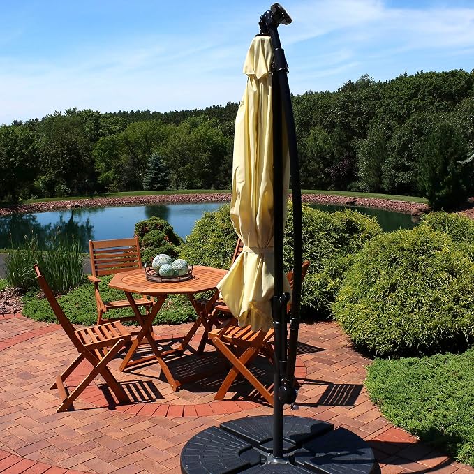 Sunnydaze 10' Solar Offset Patio Umbrella - Image 8