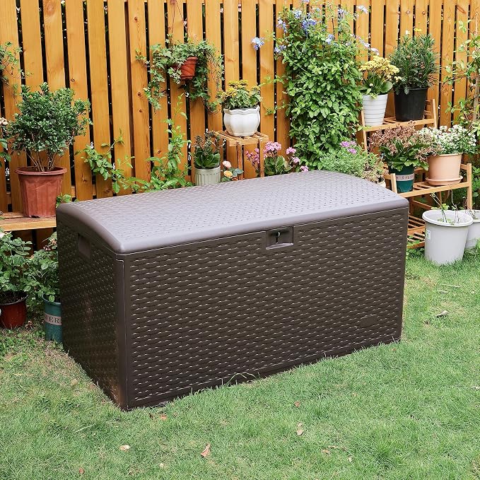 Amazon Basics Outdoor Storage Deck Box, Weather-Resistant, 99 Gallon, - Image 9